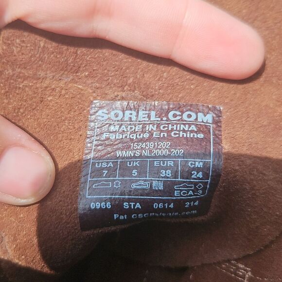 Sorel Women’s Brown Leather & Suede Lace-Up Boots Size 7 - Picture 8 of 9